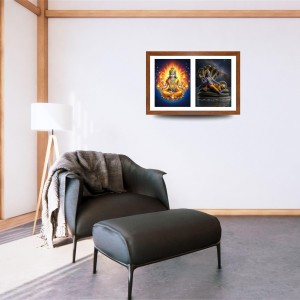 Agni deva and vishnu Photo Frame - 17x21Inches - Spiritual Artwork for Home Decor, Puja Room and Office Decoration