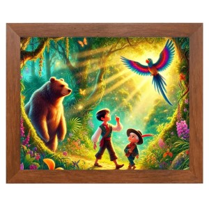 AI Funny Polar bear with kid Art Picture for Kids - 12x16 inches, Brown Color - Perfect Wall Decor for Children's Room AI Funny Polar bear with kid Art Picture for Kids - 12x16 inches, Brown Color - Perfect Wall Decor for Children's Room