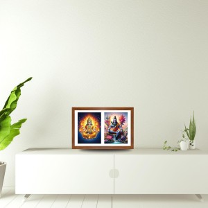 Agni deva and shiva Photo Frame - 11x15Inches - Spiritual Artwork for Home Wall Decoration, Puja Room and Office Decoration and Gifting