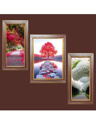 3-Pack A Glimpse of Eternity Photo Frames - 2 Pieces 14x21 Inch & 1 Piece 18x21 Inch - Rustic Wall Art for Home & Office Decor - Botanical Wall Hanging for Living Room, Bedroom, or Workspace