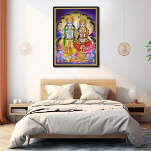 Vishnu Lakshmi Laminated Photo - 5x7 Inches, Divine Blessings for Home & Office and Temple Decoration Vishnu Lakshmi Laminated Photo - 5x7 Inches, Divine Blessings for Home & Office and Temple Decoration