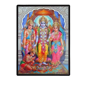 Ram Darbar Laminated Photo - 5x7 Inches, Divine Blessings for Home & Office and Temple Decoration