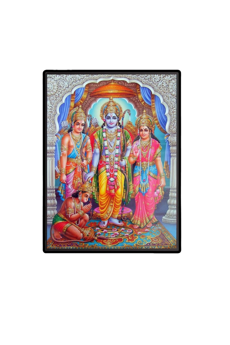 Ram Darbar Laminated Photo - 5x7 Inches, Divine Blessings for Home & Office and Temple Decoration