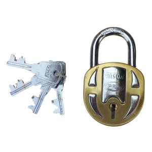 Hitech Sales Hardened Steel Padlock(HIT-Son Pro) Brass Body, and 4 Precision-Cut Keys – Heavy-Duty Lock for Home, Office, and Outdoor Use
