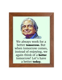 A P J Abdul Kalam & Famous Quote Brown Frame, 18x22InchesInspirational Wall Art for Office, Home DecorIdeal Spiritual Gift