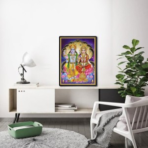 Vishnu Lakshmi Laminated Photo - 5x7 Inches, Divine Blessings for Home & Office and Temple Decoration Vishnu Lakshmi Laminated Photo - 5x7 Inches, Divine Blessings for Home & Office and Temple Decoration