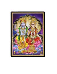 Vishnu Lakshmi Laminated Photo - 5x7 Inches, Divine Blessings for Home & Office and Temple Decoration