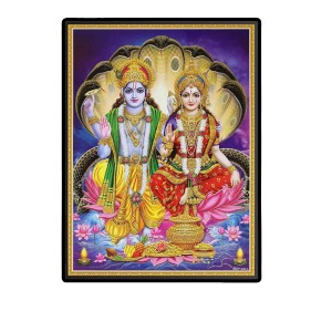 Vishnu Lakshmi Laminated Photo - 5x7 Inches, Divine Blessings for Home & Office and Temple Decoration Vishnu Lakshmi Laminated Photo - 5x7 Inches, Divine Blessings for Home & Office and Temple Decoration