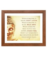 Buddha & Famous Quote Brown Frame, 12x16InchesInspirational Wall Art for Office, Home DecorIdeal Spiritual Gift