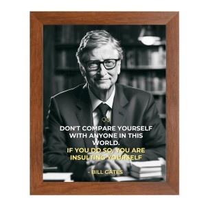 Bill Gates & Famous Quote Brown Frame, 14x18InchesInspirational Wall Art for Office, Home DecorIdeal Spiritual Gift Bill Gates & Famous Quote Brown Frame, 14x18InchesInspirational Wall Art for Office, Home DecorIdeal Spiritual Gift