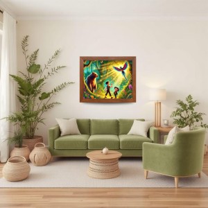 AI Funny Polar bear with kid Art Picture for Kids - 12x16 inches, Brown Color - Perfect Wall Decor for Children's Room AI Funny Polar bear with kid Art Picture for Kids - 12x16 inches, Brown Color - Perfect Wall Decor for Children's Room