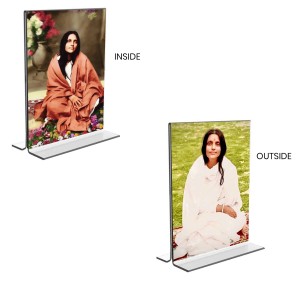 Anandamayee Debi Acrylic T-Style Photo Stand - 11x13 Inches, Compact and Stylish Spiritual Display, easily change 2 photos (Pack of 1)