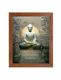 Buddha & Famous Quote Brown Frame, 14x18InchesInspirational Wall Art for Office, Home DecorIdeal Spiritual Gift