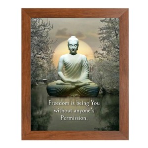 Buddha & Famous Quote Brown Frame, 14x18InchesInspirational Wall Art for Office, Home DecorIdeal Spiritual Gift