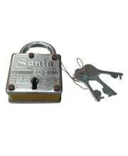 Hi Tech Sales New Square Lock (Sania Zoom) 8 lvr | Iron Body 60 mm | 3 Silver Keys | 1 Lock