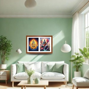 Agni deva and shiva Photo Frame - 11x15Inches - Spiritual Artwork for Home Wall Decoration, Puja Room and Office Decoration and Gifting