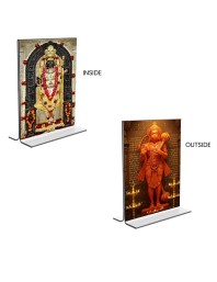 Sri Ram Lalla & Sri Hanuman Acrylic T-Style Photo Stand - 9x11 Inches, Compact and Stylish Spiritual Display, easily change 2 photos (Pack of 1)