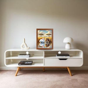 AI Funny Lion with Squirrel Art Picture for Kids - 10x14 inches, Brown Color - Perfect Wall Decor for Children's Room AI Funny Lion with Squirrel Art Picture for Kids - 10x14 inches, Brown Color - Perfect Wall Decor for Children's Room
