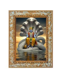 Lord Vishnu Digital Print Photo 6.7x8.7 inches (I6007) - Vibrant Religious Wall Art for Home or Office Decor.