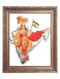 Bharat Mata Big Photo Frame - 18x22 Inches for Home & Office Decoration