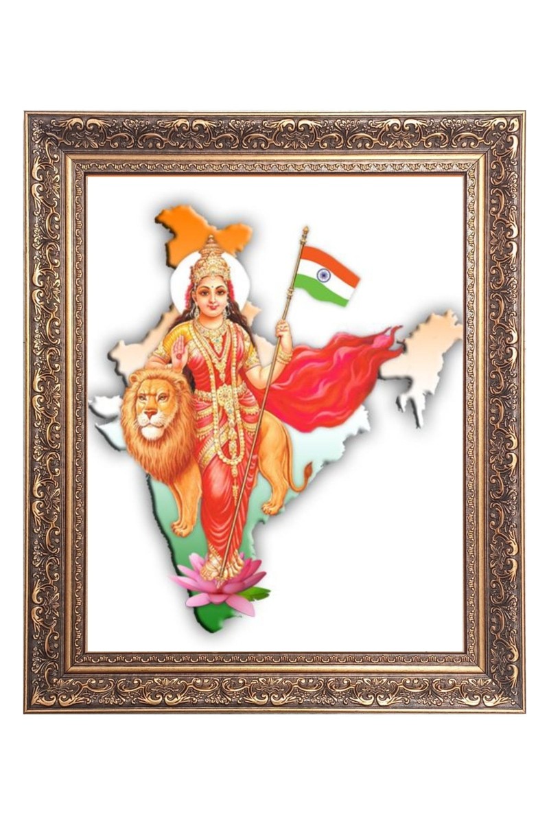 Bharat Mata Big Photo Frame - 18x22 Inches for Home & Office Decoration