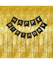 Party Decoration Combo – Hairband, Tuni LED Bulb, Birthday Sash & Foil Curtain – Perfect Birthday Celebration Set for Girls & Women (COPPER)