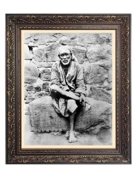 Sai Baba Big Photo Frame - 18x22 Inches for Home & Office Decoration