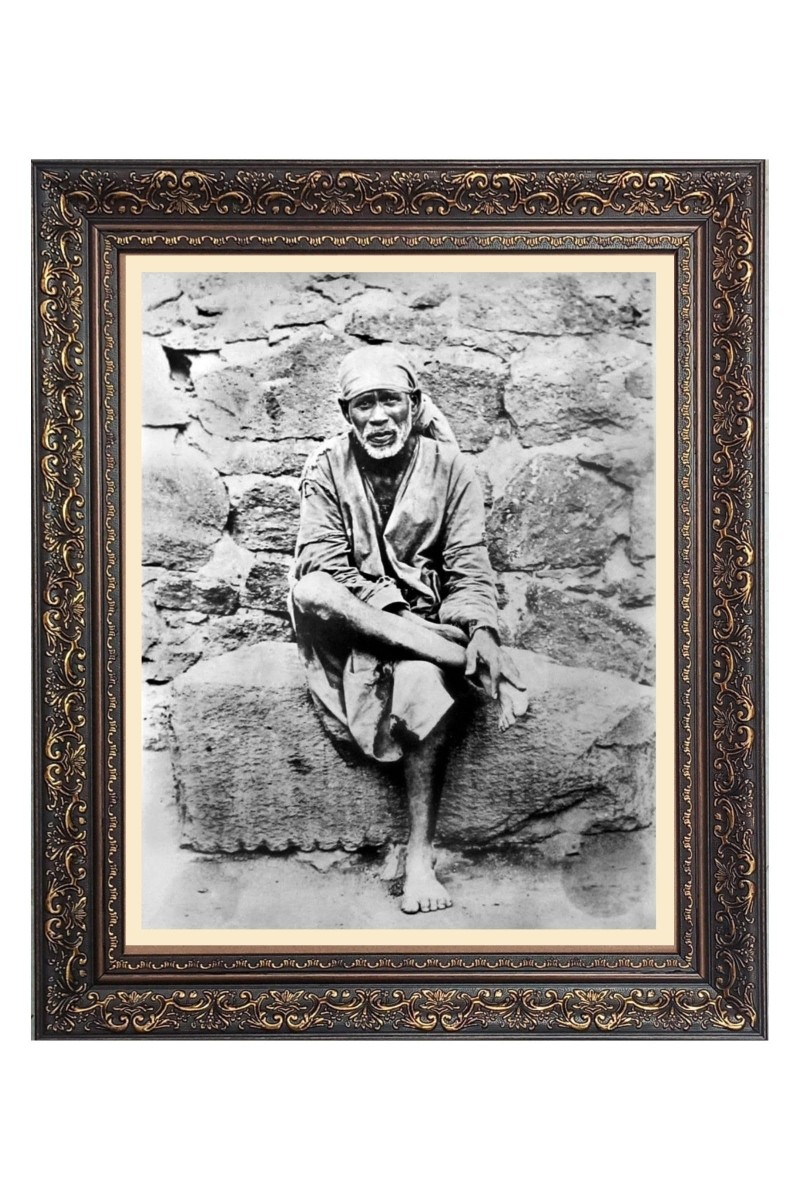 Sai Baba Big Photo Frame - 18x22 Inches for Home & Office Decoration