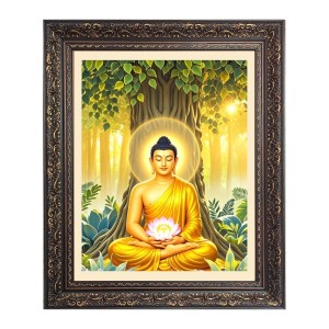 Sri Gautam Buddha Big Photo Frame - 20x24 Inches for Home & Office Decoration