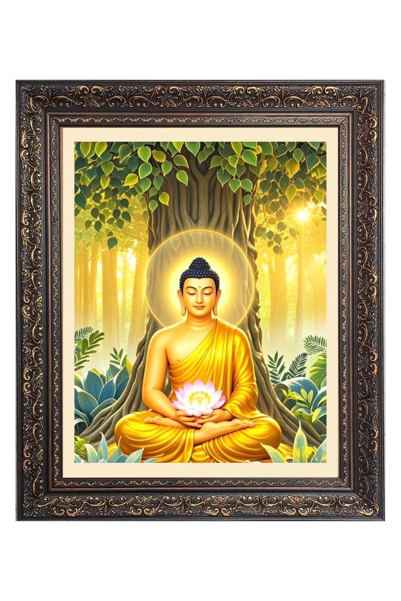 Sri Gautam Buddha Big Photo Frame - 20x24 Inches for Home & Office Decoration