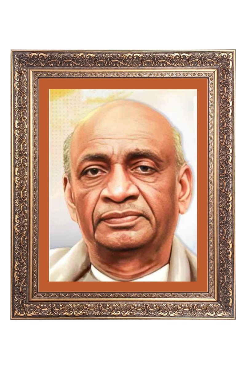 Sardar Vallabhbhai Patel Big Photo Frame - 18x22 Inches for Home & Office Decoration