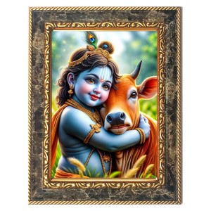 Little Krishna Digital Print Photo 6.7x8.7 inches (I6064) - Vibrant Religious Wall Art for Home or Office Decor. Little Krishna Digital Print Photo 6.7x8.7 inches (I6064) - Vibrant Religious Wall Art for Home or Office Decor.