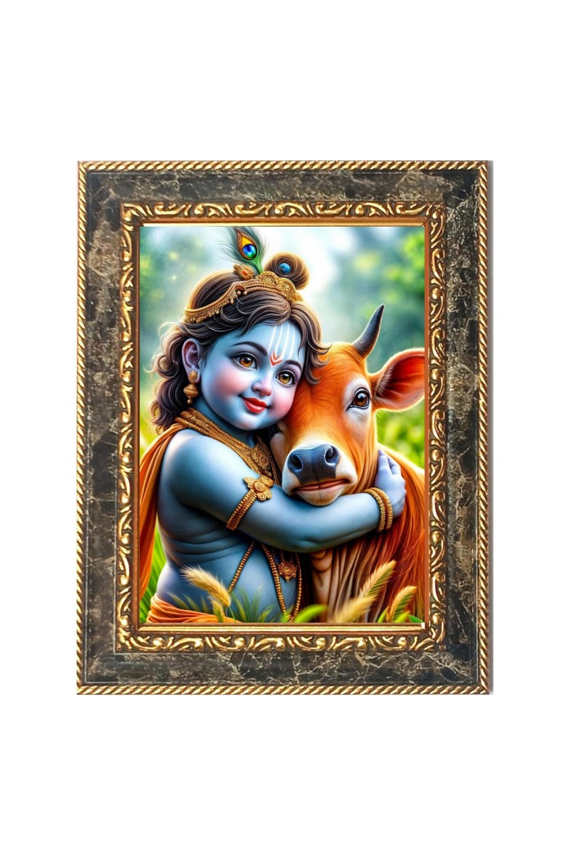 Little Krishna Digital Print Photo 6.7x8.7 inches (I6064) - Vibrant Religious Wall Art for Home or Office Decor.