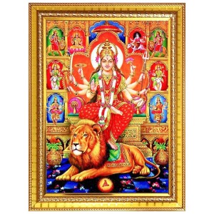 Goddess durga maa Photo Frame - 14x18 Inches, Brown Wooden Frame for Home, Office & Temple Decoration Goddess durga maa Photo Frame - 14x18 Inches, Brown Wooden Frame for Home, Office & Temple Decoration