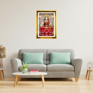 Mata Laxmi Golden Photo Frame - 10x14 Inches | Elegant Wooden Frame For Home, Office & Temple Decoration | Spiritual Wall & Table Decor And Gift Item (F9806) Mata Laxmi Golden Photo Frame - 10x14 Inches | Elegant Wooden Frame For Home, Office & Temple Decoration | Spiritual Wall & Table Decor And Gift Item (F9806)