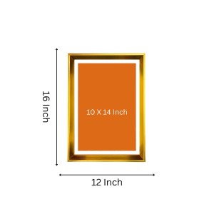 Lord Vishnu Golden Photo Frame - 12x16 Inches | Elegant Wooden Frame For Home, Office & Temple Decoration | Spiritual Wall & Table Decor And Gift Item (F9722)