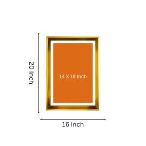 Lord Shiva,Ganesha And Kartikeya Golden Photo Frame - 16x20 Inches | Elegant Wooden Frame For Home, Office & Temple Decoration | Spiritual Wall & Table Decor And Gift Item (F9768)
