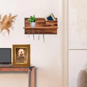 Lord Buddha Photo Frame 16x20 Inches-Brown Wooden Frame For Home, Office & Temple Decoration And Gifting (F6339)