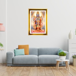 Lord Venkateswara Golden Photo Frame - 16x20 Inches | Elegant Wooden Frame For Home, Office & Temple Decoration | Spiritual Wall & Table Decor And Gift Item (F9695)