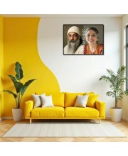 Acharya Rajneesh (Oshoo) &Maa Anand Sheela Laminated Photo - 7x9 Inches, Divine Blessings For Home & Office And Temple Decoration (F16177)