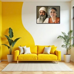 Acharya Rajneesh (Oshoo) &Maa Anand Sheela Laminated Photo - 7x9 Inches, Divine Blessings For Home & Office And Temple Decoration (F16177)