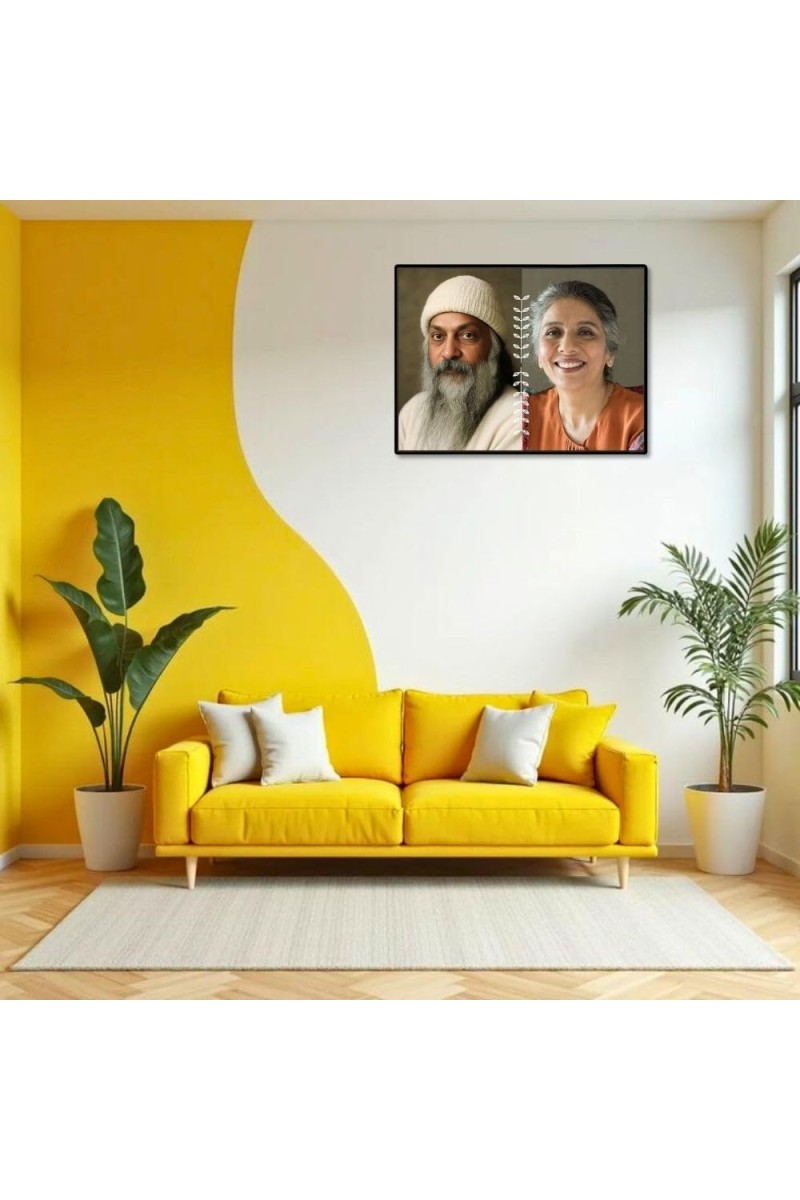 Acharya Rajneesh (Oshoo) &Maa Anand Sheela Laminated Photo - 7x9 Inches, Divine Blessings For Home & Office And Temple Decoration (F16177)