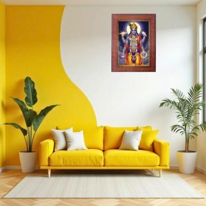 Lord Krishna Photo Frame 19X23 Inch Religious Wall & Table Decor Frame | Lord Krishna Spiritual Photo Frame For Home, Temple & Office | Decorative Hindu God & Goddess Frame (Pack Of 1) (F18004)