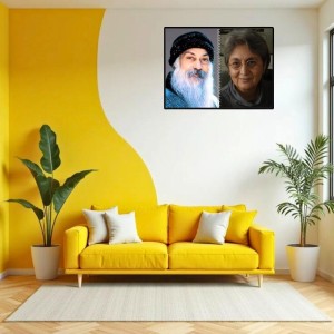 Acharya Rajneesh (Oshoo) &Maa Anand Sheela Laminated Photo - 7x9 Inches, Divine Blessings For Home & Office And Temple Decoration (F16331)
