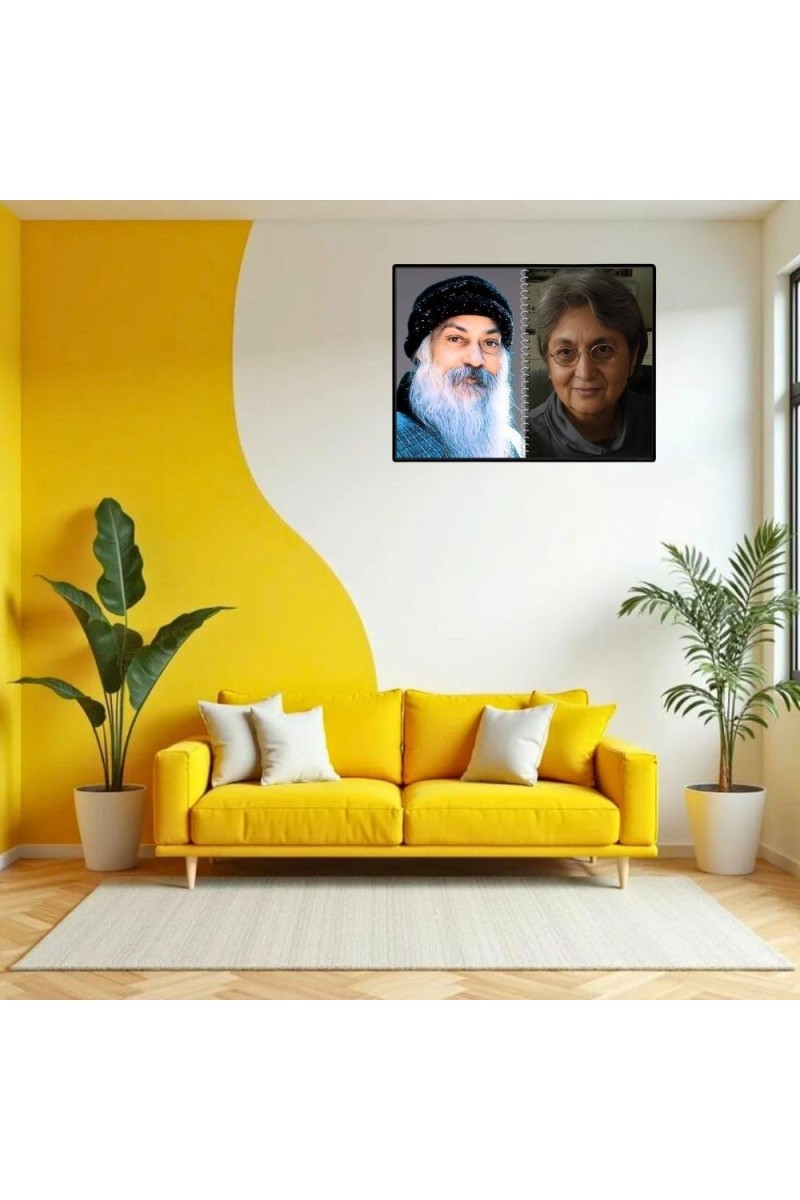 Acharya Rajneesh (Oshoo) &Maa Anand Sheela Laminated Photo - 7x9 Inches, Divine Blessings For Home & Office And Temple Decoration (F16331)