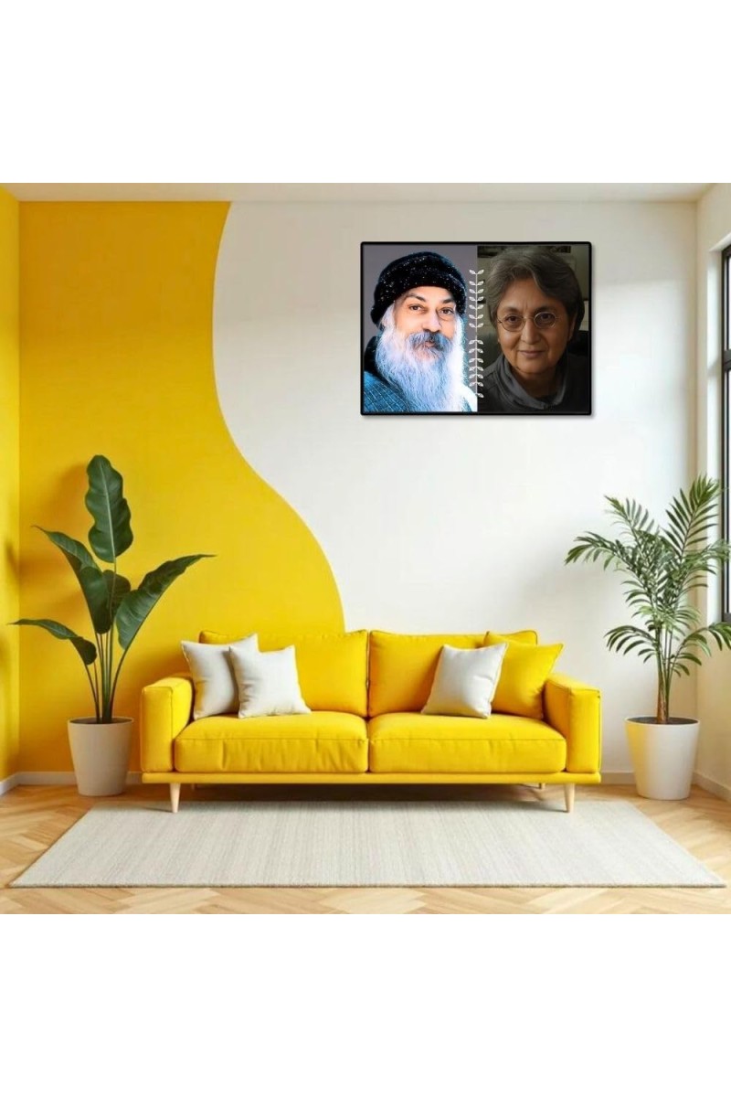 Acharya Rajneesh (Oshoo) &Maa Anand Sheela Laminated Photo - 7x9 Inches, Divine Blessings For Home & Office And Temple Decoration (F16176)