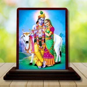 Car Desk/Table Top Lord Radha Krishna Wooden Photo Stand 3x4 Inches, Compact & Stylish Spiritual Display For Car, Home & Office (Pack Of 1) (F15111) Car Desk/Table Top Lord Radha Krishna Wooden Photo Stand 3x4 Inches, Compact & Stylish Spiritual Display For Car, Home & Office (Pack Of 1) (F15111)