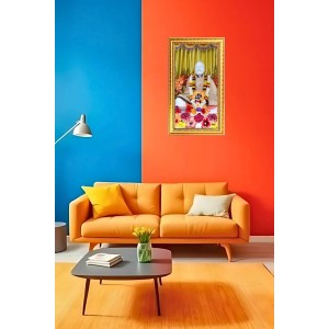 Sri Ramakrishna Digital Golden Color Photo Frame | Hindu Religious Wall Decor | 8x15 Inches - Inspirational Wall Art For Office, Home Decor - Ideal Spiritual Gift (F10313)