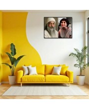 Acharya Rajneesh (Oshoo) &Maa Anand Sheela Laminated Photo - 7x9 Inches, Divine Blessings For Home & Office And Temple Decoration (F16328)