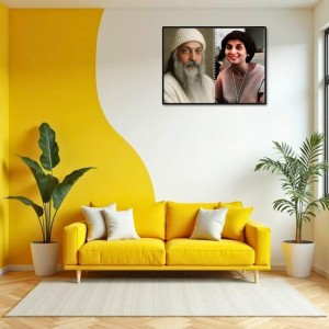 Acharya Rajneesh (Oshoo) &Maa Anand Sheela Laminated Photo - 7x9 Inches, Divine Blessings For Home & Office And Temple Decoration (F16328)